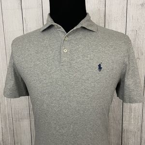 Polo Ralph Lauren Men's Large Gray Pima Soft Touch Short Sleeve Polo Shirt